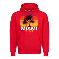 Red Miami Beach Zipper Hoodie - Bettercallsaul