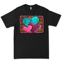 Black valentine's day hearts turquoise heart Premium Tee - AdoDesignShop