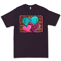 Plum valentine's day hearts turquoise heart Premium Tee - AdoDesignShop