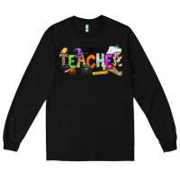 Black halloween teacher Long Sleeve Tee - NancyCooperArtShop