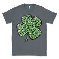 Charcoal Heather leopard shamrock Classic Tee - MaliasSmallBusiness