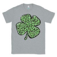 Heather Grey leopard shamrock Classic Tee - MaliasSmallBusiness