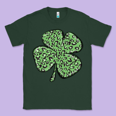 Leopard Shamrock Classic Tee Designed By Maliassmallbusiness