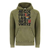 Vintage Olive pride alphabet Vintage Hoodie - MaliasSmallBusiness