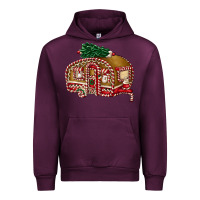 Mauve Wine caravan gingerbread Urban Hoodie - FaDigitalArtStudio