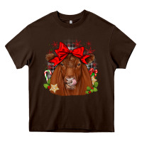 Chocolate Brown christmas red angus Heavy Core Tee - JahusDesignShop
