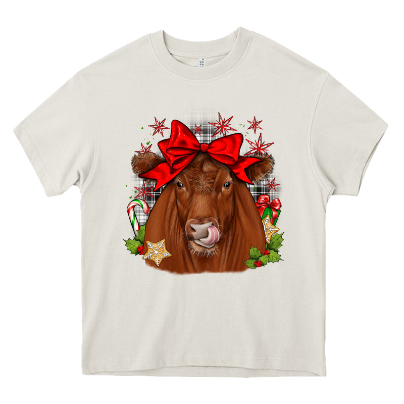 Christmas Red Angus Heavy Core Tee by JahusDesignShop | Teevron
