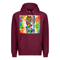 Burgundy peace love understand Premium Hoodie - CowGirlArtShop
