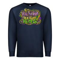 Navy on tuesday we wear beads Premium Sweatshirt - CowGirlArtShop