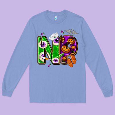 Halloween Np Nurse Practitioner Long Sleeve Tee Designed By Nancycooperartshop
