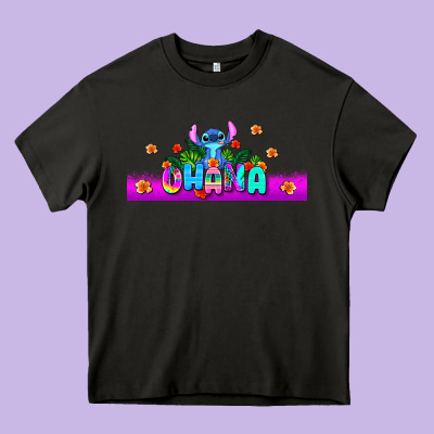 Stitch Ohana Heavy Core Tee Designed By Adodesignshop