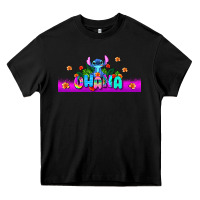 Black stitch ohana Heavy Core Tee - AdoDesignShop