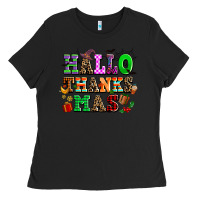 Black hallothanksmas Ladies Tee - AdoDesignShop