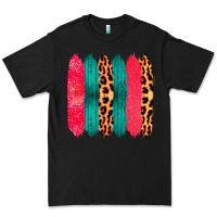 Black Colored Leopard and Wood Patterned Western Brush Strokes Premium Tee - Bettercallsaul