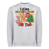 Heather Grey eating christmas cookies for two Heavyweight Sweatshirt - MaliasSmallBusiness