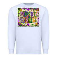 White mardi gras Premium Sweatshirt - CowGirlArtShop