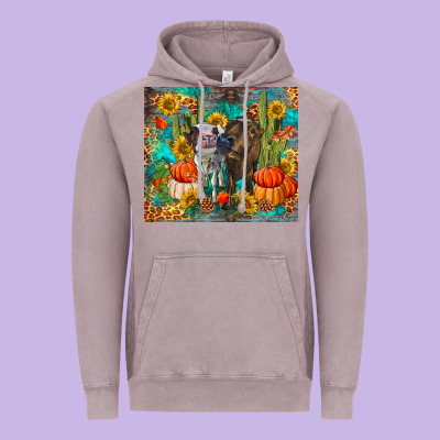 Fall Heifer Cows Vintage Hoodie Designed By Ranaportraitstore