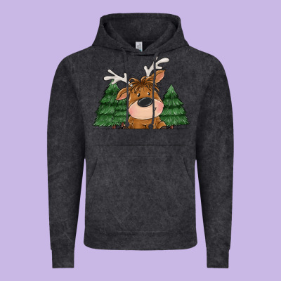 Personalized Christmas Deer Vintage Hoodie Designed By Maliassmallbusiness