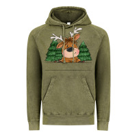 Vintage Olive Personalized Christmas deer Vintage Hoodie - MaliasSmallBusiness