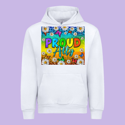 Lgbtq+ Proud Ally With Daisy Tumbler Urban Hoodie Designed By Bundleandbundleshop