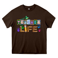 Chocolate Brown teacher life Heavy Core Tee - AdoDesignShop