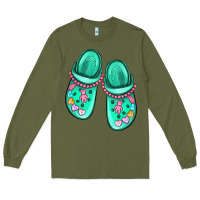 Army Green nurse crocs Long Sleeve Tee - MaliasSmallBusiness