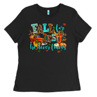 Black fall for jesus he never leaves Ladies Tee - AdoDesignShop