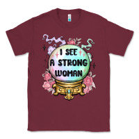 Burgundy i see a strong woman Classic Tee - MaliasSmallBusiness