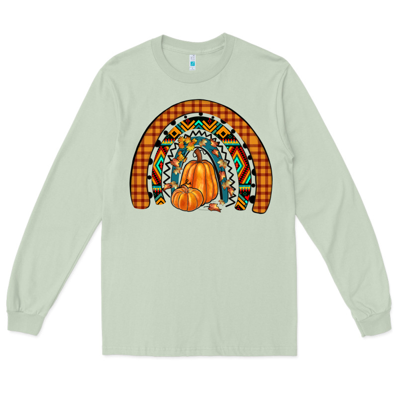 Fall Pumpkin Rainbow Long Sleeve Tee by JahusDesignShop | Teevron
