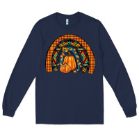 Navy fall pumpkin rainbow Long Sleeve Tee - JahusDesignShop