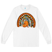 White fall pumpkin rainbow Long Sleeve Tee - JahusDesignShop
