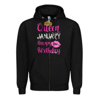 Black Queen Was Born İn January Happy Birthday Zipper Hoodie - Bettercallsaul