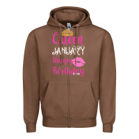 Chestnut Queen Was Born İn January Happy Birthday Zipper Hoodie - Bettercallsaul
