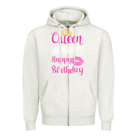 Oatmeal Heather Queen Was Born İn January Happy Birthday Zipper Hoodie - Bettercallsaul