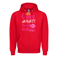 Red Queen Was Born İn January Happy Birthday Zipper Hoodie - Bettercallsaul