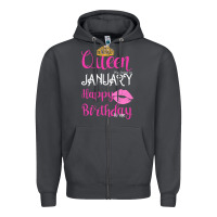 Smoke Queen Was Born İn January Happy Birthday Zipper Hoodie - Bettercallsaul