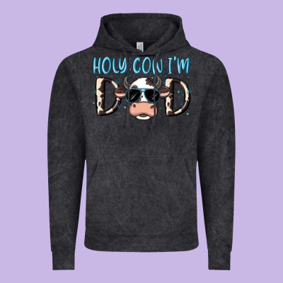 Holy Cow I'm Dad Vintage Hoodie Designed By Maliassmallbusiness