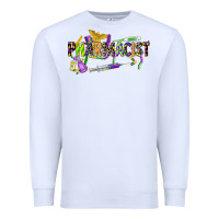 White mardi gras pharmacist Premium Sweatshirt - CowGirlArtShop