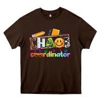 Chocolate Brown teacher chaos coordinator Heavy Core Tee - AdoDesignShop