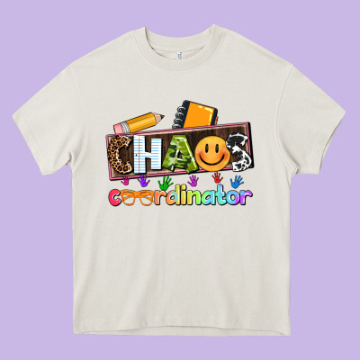 Teacher Chaos Coordinator Heavy Core Tee Designed By Adodesignshop