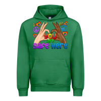 Emerald LGBTQ+ You Are Safe Here Urban Hoodie - BundleAndBundleShop