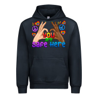 Navy LGBTQ+ You Are Safe Here Urban Hoodie - BundleAndBundleShop