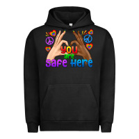 Pigment Black LGBTQ+ You Are Safe Here Urban Hoodie - BundleAndBundleShop