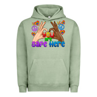 Pigment Oil Green LGBTQ+ You Are Safe Here Urban Hoodie - BundleAndBundleShop