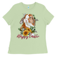 Matcha happy easter with bunny and sunflowers Ladies Tee - RanaPortraitStore