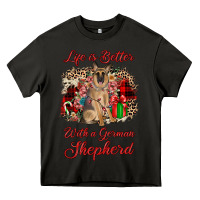 Asphalt Christmas life is better with a german shepherd Heavy Core Tee - JahusDesignShop