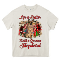 Cream Christmas life is better with a german shepherd Heavy Core Tee - JahusDesignShop