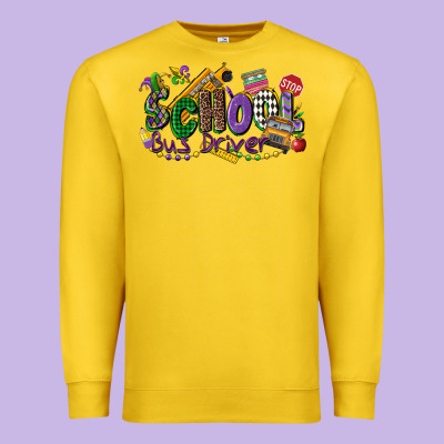 School Bus Driver Mardi Gras Premium Sweatshirt Designed By Cowgirlartshop