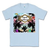Dusty Blue Beach Please Classic Tee - CowhideDigitalArt