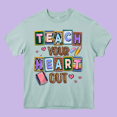 Teach Your Heart Out Heavy Core Tee Designed By Adodesignshop